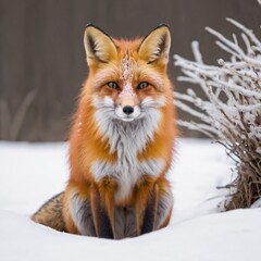 Obraz premium red fox in the snow