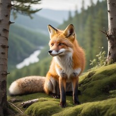 Fototapeta premium red fox in the woods