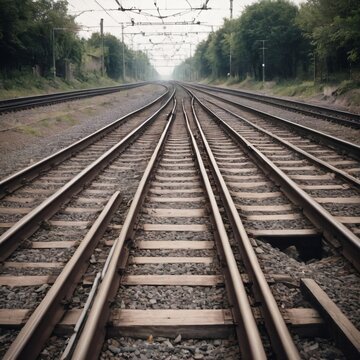 railroad tracks in the countryside