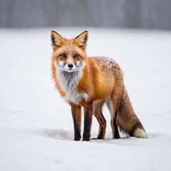 Obraz premium red fox in snow