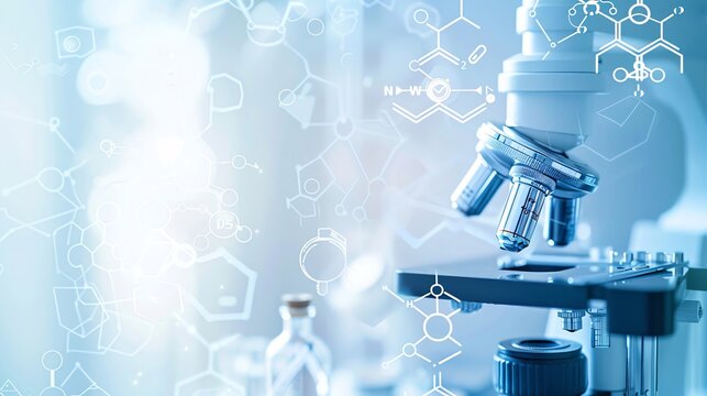 Detailed clinical research symbols on a clean background, with space for text, great for medical studies and research institutions
