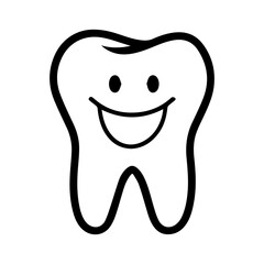 Dentist logo or modern line icon. Vector line art and icon design with bold outline. Black and white Pixel Perfect minimalistic symbol isolate white background. Creative logotype