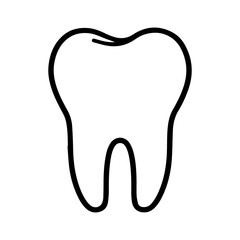 Dentist logo or modern line icon. Vector line art and icon design with bold outline. Black and white Pixel Perfect minimalistic symbol isolate white background. Creative logotype