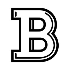 Letter B Nordic logo or modern line icon. Vector line art and icon design with bold outline. Black and white Pixel Perfect minimalistic symbol isolate white background. Creative logotype