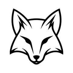 Fox Face logo or modern line icon. Vector line art and icon design with bold outline. Black and white Pixel Perfect minimalistic symbol isolate white background. Creative logotype