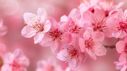 Naklejka premium Cherry blossom flowers bloom during the spring season