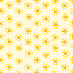 Hand drawn sun background. Summer texture. Vector illustration