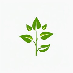 Obraz premium A simple, green plant logo design on a white background. Generative AI