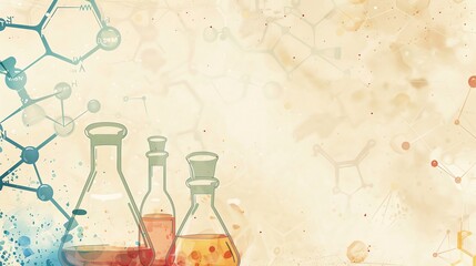 Modern scientific research elements on a plain background, with clear areas for text, ideal for academic studies and medical breakthroughs