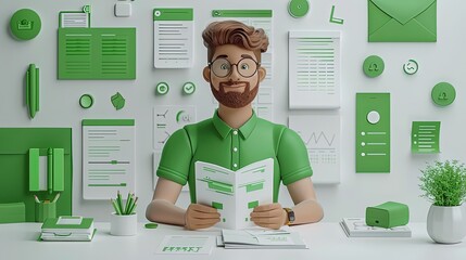 Playful 3d character with whimsical design. Best for captivating social media posts or adding a touch of humor to blog visuals.