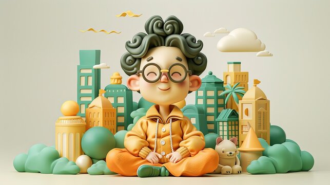 Playful 3d character with whimsical design. Best for captivating social media posts or adding a touch of humor to blog visuals.