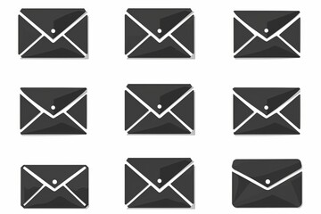 Mail icon set. email icon vector. E-mail icon. Envelope illustration.