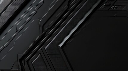 Obraz premium Abstract image featuring a series of black textured panels with a futuristic and modern design aesthetic