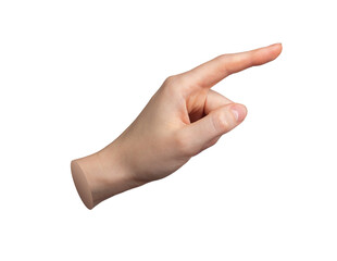 Hand gesture with pointing finger, indicating sign. Index finger, pointer isolated on white background. Election, elect, selection and option. Stretching out, outstretched reach., transparent PNG