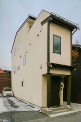 narrow house in Japan city
