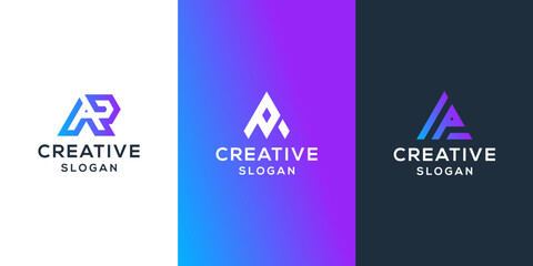collection of simple initial letters ap logo designs