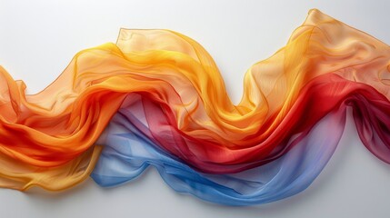 Abstract Red, Orange, and Blue Wave