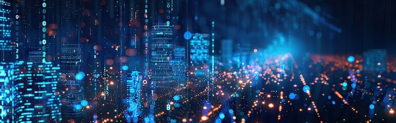 Abstract Digital Background Science Technology Networks Big Data Link 3D . AI generated illustration