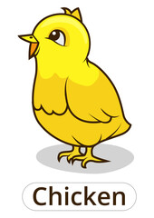 Chicken animal cartoon colorful PNG illustration for children