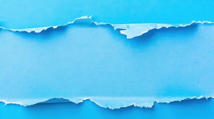 Naklejka premium A textured blue surface with a horizontal rip showing a different shade of blue underneath, depicting a concept of reveal or change
