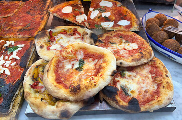 Close up of Pizza with Mozzarella .Margarita pizza 