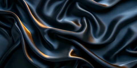 Obraz premium very dark and shiny fabric with a gold stripe on it's side