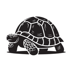 black vector illustration of a tortoise logo icon in silhouette. Perfect for branding, logos, or minimalist designs.