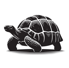 black vector illustration of a tortoise logo icon in silhouette. Perfect for branding, logos, or minimalist designs.