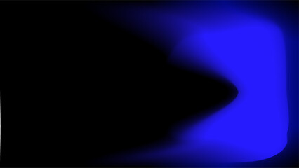 Side blue glowing light frame over dark black negative space presentation background