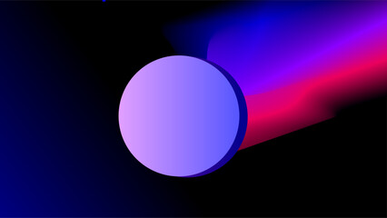 Red blue and purple color stream behind a circle frame background
