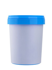 plastic container for ice cream, food, storage packaging, isolated on a white background