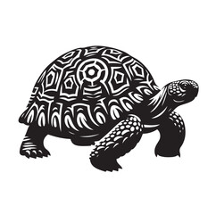 black vector illustration of a tortoise logo icon in silhouette. Perfect for branding, logos, or minimalist designs.