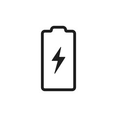 Stroke battery charging icon on white background.