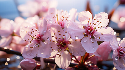 Cherry Blossoms - Pink Petals, Flowers, Plants, Floral, Flora, Nature, Microphotography, Close-up, Detailed, Magnified, High-Resolution, Professional, Focus
