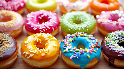 Many colored buds with different flavors in glaze