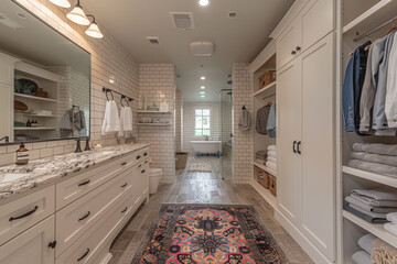 Elegant Bathroom with Built-in Storage