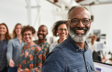 Diverse Group of Professionals in Smart Casual Attire Laughing and Joining Hands in Unity on White Background