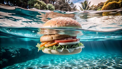 burger in the water
