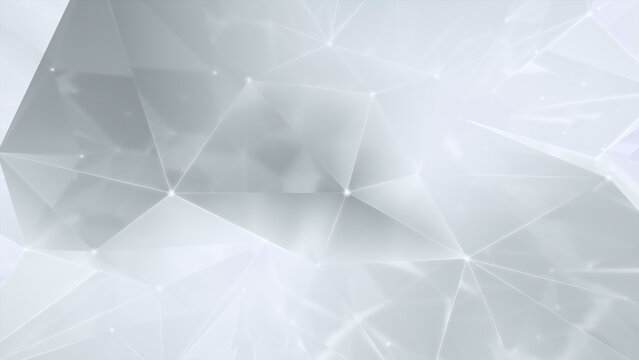 Futuristic, High Tech, White Background, with Network Lines. Digital Connectivity Concept. 3D Render