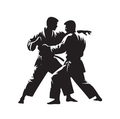 Set of Martial Arts Silhouette Vector Design
