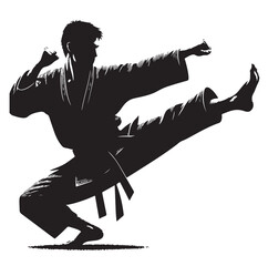 Set of Martial Arts Silhouette Vector Design