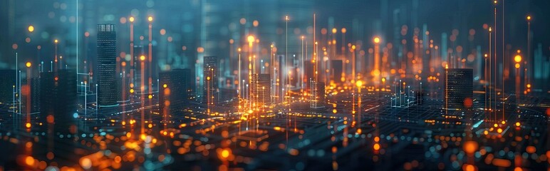 Fototapeta premium Abstract Digital Background Science Technology Networks Big Data Link 3D . AI generated illustration