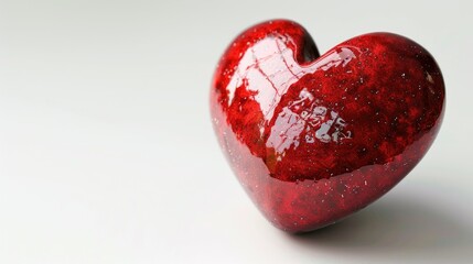 Obraz premium Isolated red heart on a white background