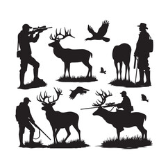 Collection of Hunter forest animal silhouette