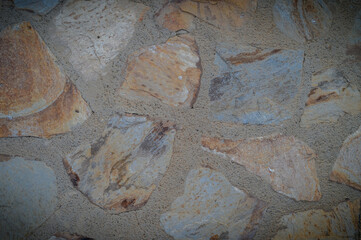 Stacked stone wall background horizontal