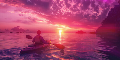 Kayaker at Sunset