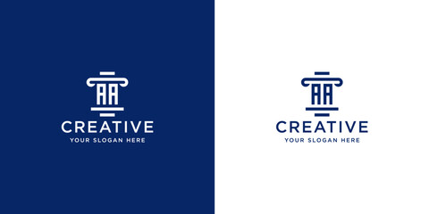 letter AA law firm logo design simple