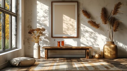 A Chair and Rug in a Living Room