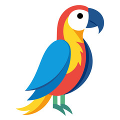 Fototapeta premium vibrant illustration of a macaw, featuring its bright blue and red feathers