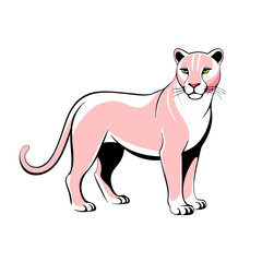 Fototapeta premium sleek and powerful panther vector illustration in transparent format, perfect for designs requiring a bold and majestic animal icon.